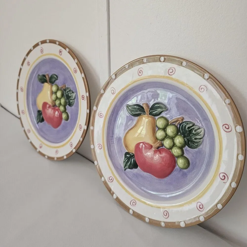 Set of 2 Vintage CBK Ltd 2002 Hand Painted Ceramic Plates 10